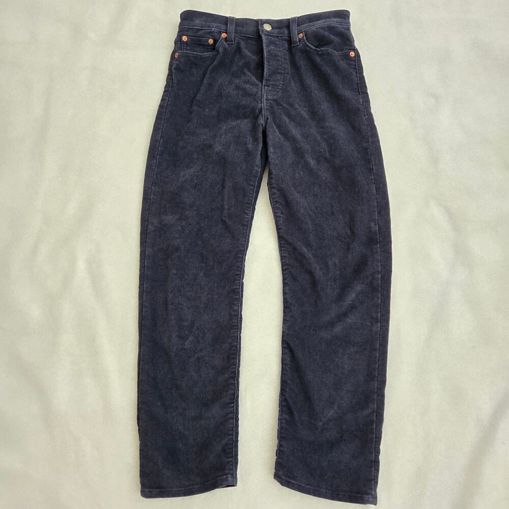 Levi's Women's Wedgie Straight Ankle Corduroy Jeans, High-Rise 26 x 26 Dark Blue